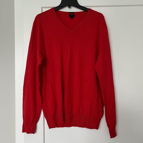 J. Crew Other - J. Crew Slim - Red Cotton Sweater Size Large